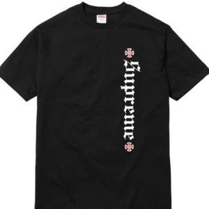 fw17 supreme old english black tee
